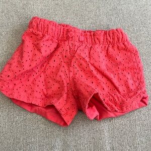 Coral colored girls shorts